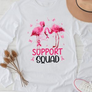 Warrior Support Squad Flamingo Breast Cancer Awareness Longsleeve Tee