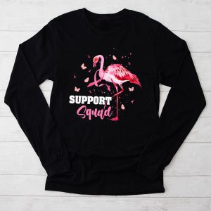 Warrior Support Squad Flamingo Breast Cancer Awareness Longsleeve Tee