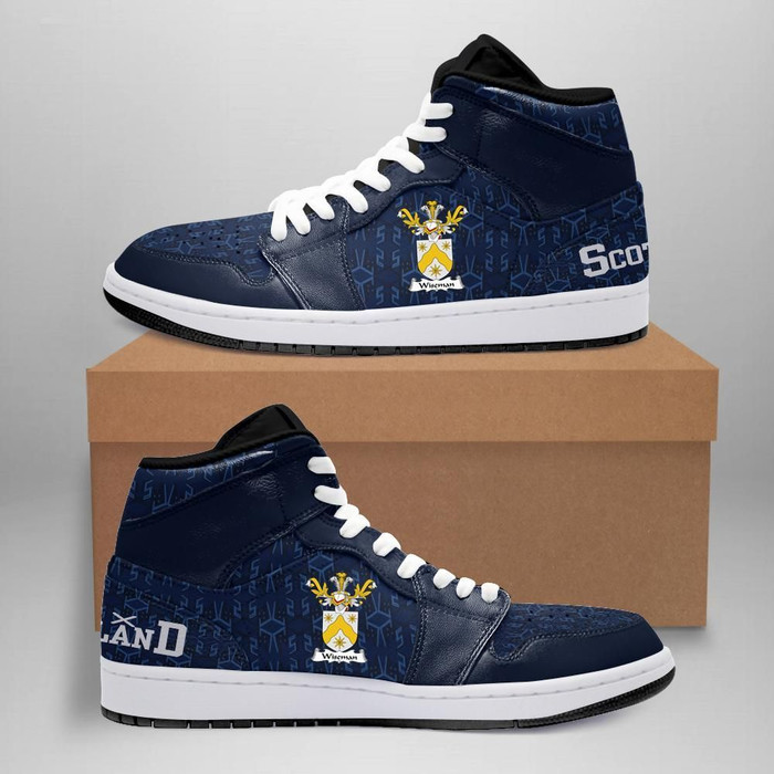 Wiseman Family Crest High Sneakers Air Jordan 1 Scottish Home JD1 Shoes