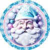 3D Pink Jolly Santa Sign
