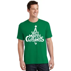A Very Merry Christmas Tree Logo T Shirt 1