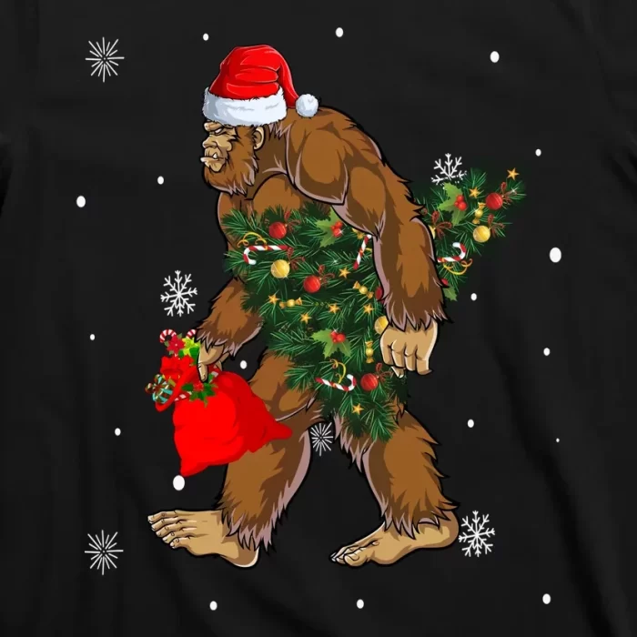 Bigfoot Christmas Holiday Festive T Shirt 3