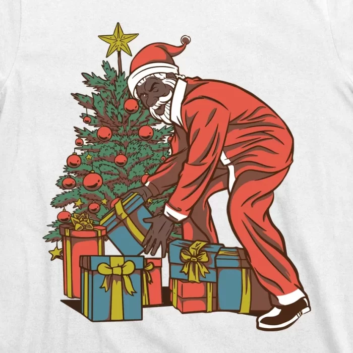 Black Santa Claus Funny Christmas Gift T Shirt 1