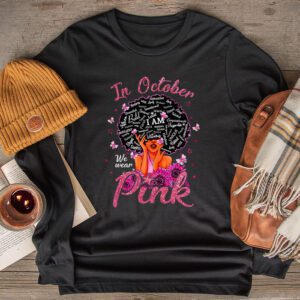 Breast Cancer In October We Wear Pink African American Women Longsleeve Tee 2 5