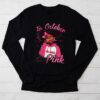 Breast Cancer In October We Wear Pink African American Women Longsleeve Tee