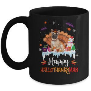 Bulldog HalloThanksMas Halloween Thanksgiving Christmas Mug