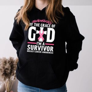 By The Grace God Im A Survivor Breast Cancer Survivor Hoodie 3 2