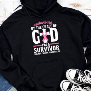 By The Grace God Im A Survivor Breast Cancer Survivor Hoodie