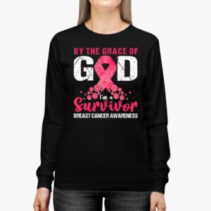 By The Grace God Im A Survivor Breast Cancer Survivor Longsleeve Tee 3