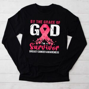 By The Grace God Im A Survivor Breast Cancer Survivor Longsleeve Tee