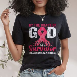 By The Grace God Im A Survivor Breast Cancer Survivor T Shirt 1