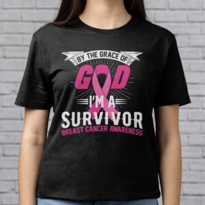 By The Grace God Im A Survivor Breast Cancer Survivor T Shirt 2 3