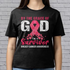 By The Grace God Im A Survivor Breast Cancer Survivor T Shirt 2