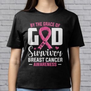 By The Grace God Im A Survivor Breast Cancer Survivor T Shirt 2 4