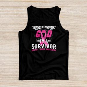 Breast Cancer Shirt By The Grace God Im A Survivor Breast Cancer Survivor Tank Top