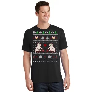 Cat Lover Ugly Christmas T Shirt 1