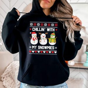 Chillin With My Snowmies Funny Ugly Christmas Hoodie 1 1
