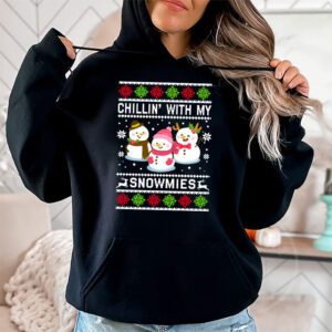 Chillin With My Snowmies Funny Ugly Christmas Hoodie 1 2