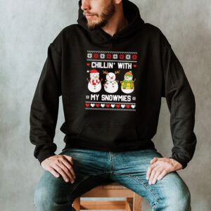 Chillin With My Snowmies Funny Ugly Christmas Hoodie 2 1