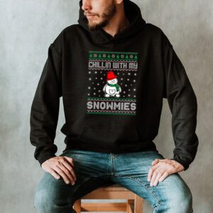 Chillin With My Snowmies Funny Ugly Christmas Hoodie 2 5