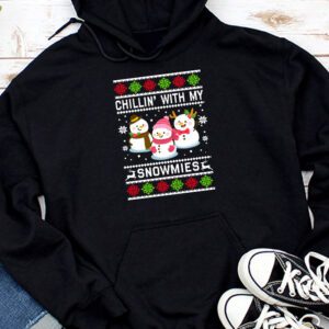 Chillin With My Snowmies Funny Ugly Christmas Hoodie