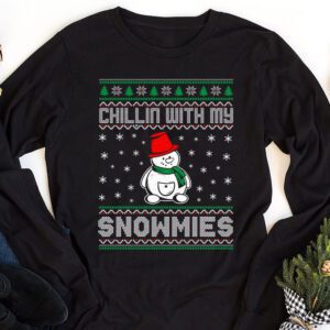 Chillin With My Snowmies Funny Ugly Christmas Longsleeve Tee 1 11
