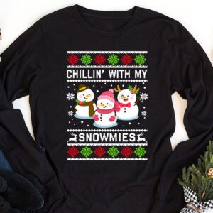 Chillin With My Snowmies Funny Ugly Christmas Longsleeve Tee 1 8