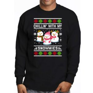 Chillin With My Snowmies Funny Ugly Christmas Longsleeve Tee 3 8