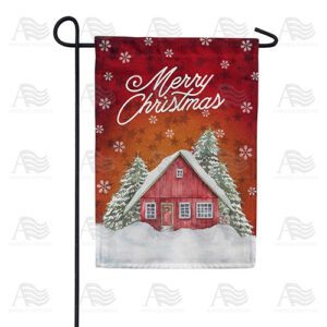 Christmas At The Cabin Garden Flag