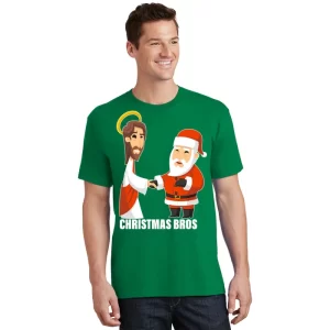 Christmas Bros Jesus And Santa T Shirt 1
