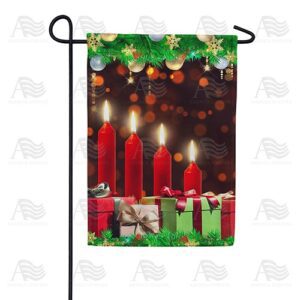 Christmas Candles Aglow Garden Flag