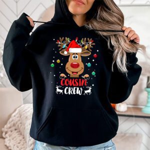 Christmas Cousin Crew Reindeer Santa hat Lights Kids Teens Hoodie 1 4