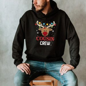 Christmas Cousin Crew Reindeer Santa hat Lights Kids Teens Hoodie 2 5