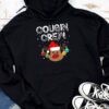 Christmas Cousin Crew Reindeer Santa hat Lights Kids Teens Hoodie
