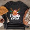 Christmas Cousin Crew Reindeer Santa hat Lights Kids Teens Longsleeve Tee