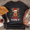 Christmas Cousin Crew Reindeer Santa hat Lights Kids Teens Longsleeve Tee