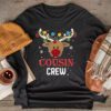 Christmas Cousin Crew Reindeer Santa hat Lights Kids Teens Longsleeve Tee