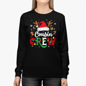 Christmas Cousin Crew Reindeer Santa hat Lights Kids Teens Longsleeve Tee 2 10