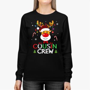Christmas Cousin Crew Reindeer Santa hat Lights Kids Teens Longsleeve Tee 2 8