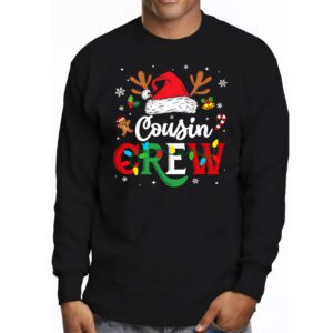 Christmas Cousin Crew Reindeer Santa hat Lights Kids Teens Longsleeve Tee 3 10