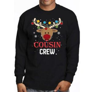 Christmas Cousin Crew Reindeer Santa hat Lights Kids Teens Longsleeve Tee 3 13