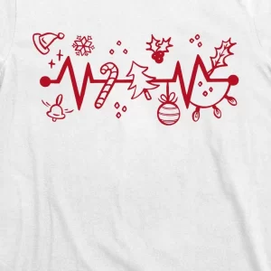 Christmas Holiday Heartbeat Festive T Shirt 3