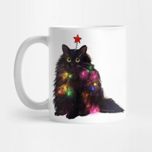 Christmas Lights Cat Mug