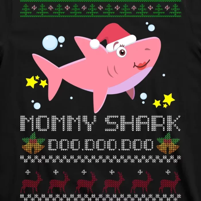 Christmas Mommy Shark T Shirt 3