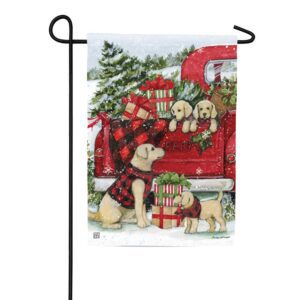 Christmas Puppies Garden Flag