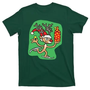 Christmas Reindeer On Ice T-Shirt