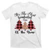 Christmas Trees It's The Most Wonderful Time Of The Year Plaid Leopard Trees T-Shirt