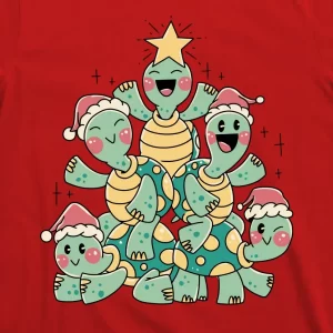 Christmas Turtles Holiday Tree T Shirt 3