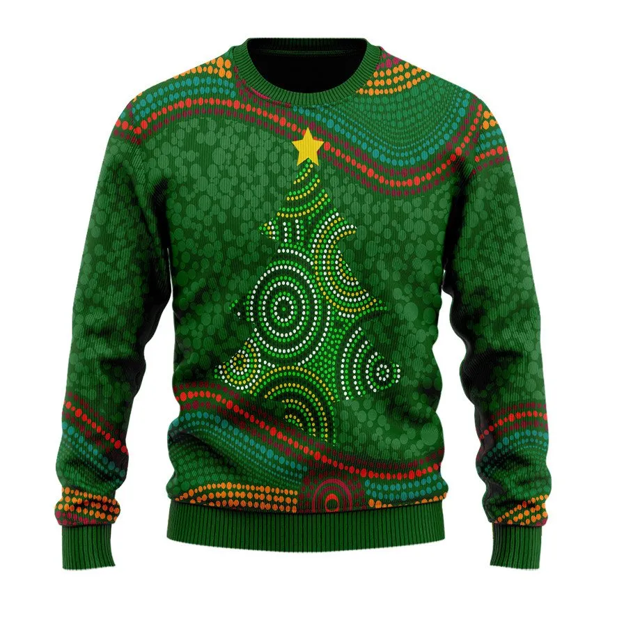 Christmas Ugly Sweater Aboriginal Art Christmas Tree Ugly Sweaters