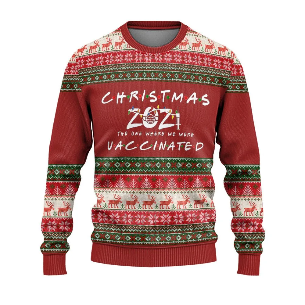Christmas Ugly Sweater Christmas The One Where We Were Vaccinated Ugly Sweaters